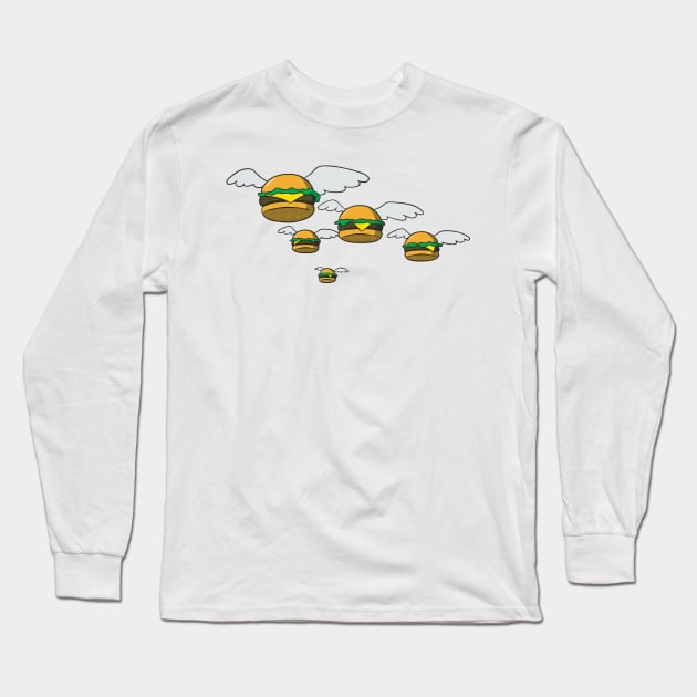 Flying Burgers Long Sleeve T-Shirt by manikx